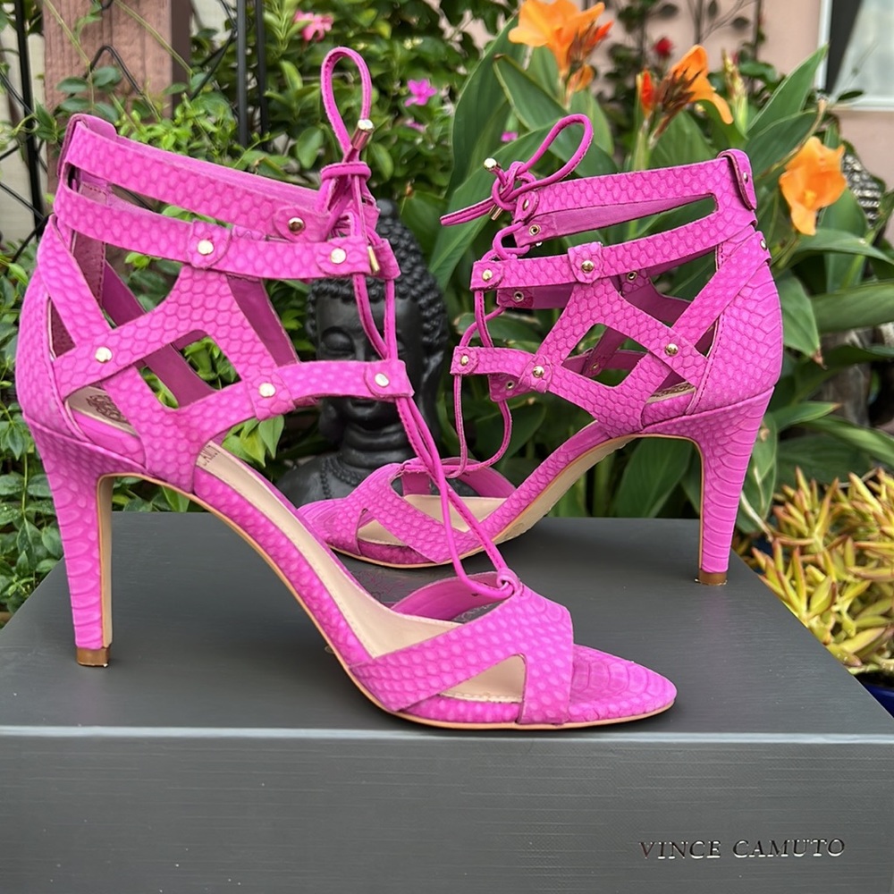 Vince Camuto Pink Orchid Strappy High Heel Sandals